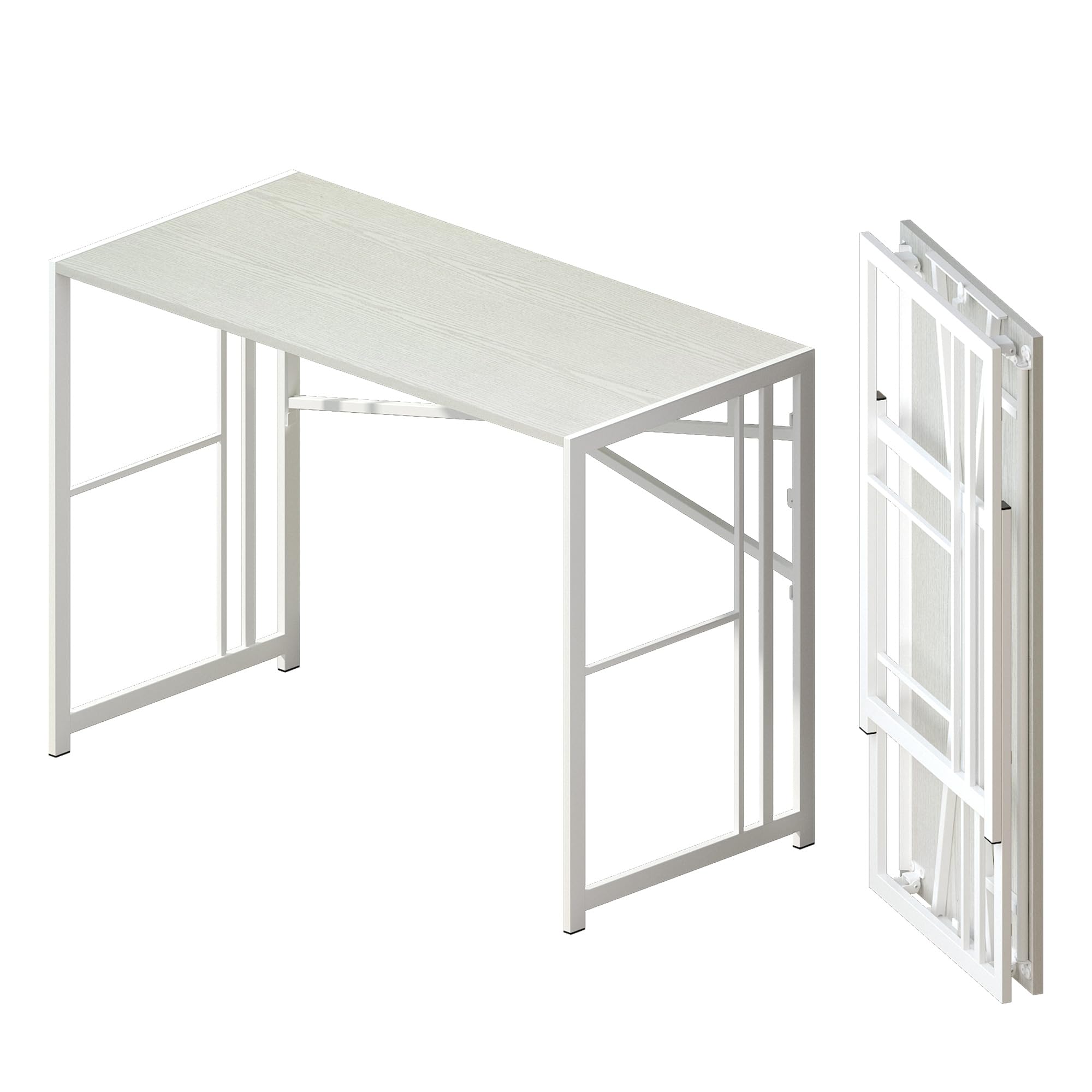 Lutown Teen Folding Computer Desk - 32 inch, Writing & Gaming, Small Space Office Desk, Black, No Assembly Required