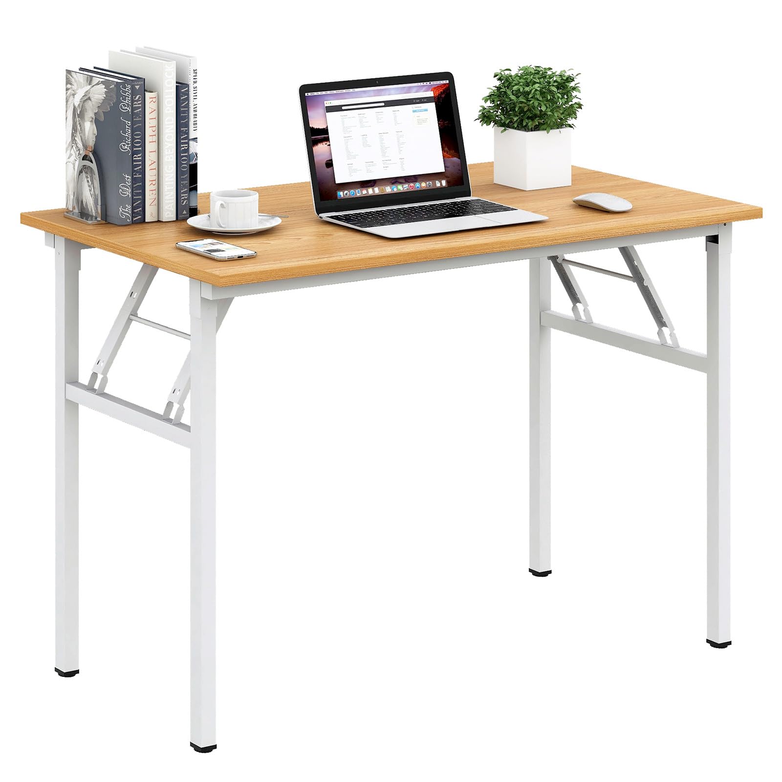 Need Office Computer Desk - 47.2L Sturdy and Heavy Duty Folding Laptop Table,Writing Table/Home Office Desk/Sewing Table,No Assembly Required,Rustic Brown AC5FB(120 * 60)