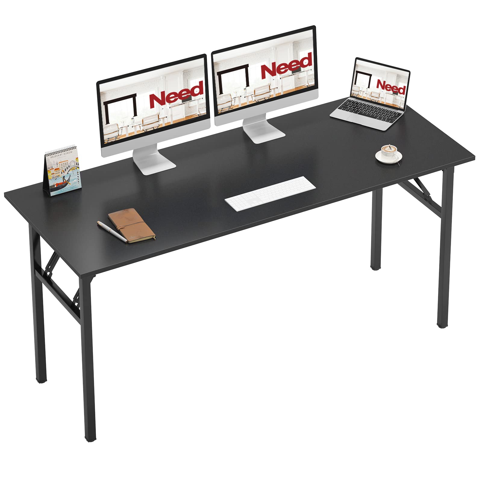 Need Office Computer Desk - 47.2L Sturdy and Heavy Duty Folding Laptop Table,Writing Table/Home Office Desk/Sewing Table,No Assembly Required,Rustic Brown AC5FB(120 * 60)