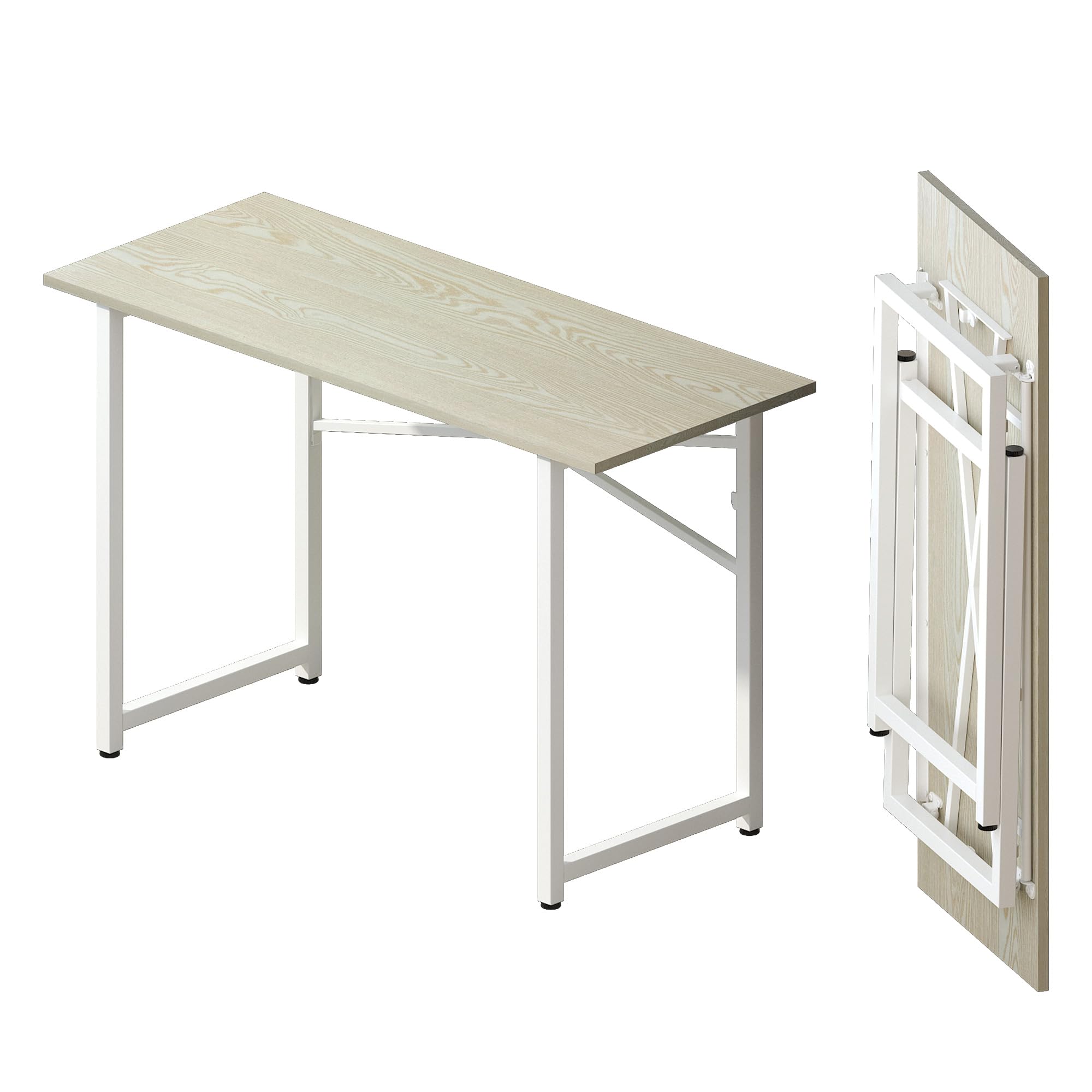 Lutown Teen Folding Computer Desk - 32 inch, Writing & Gaming, Small Space Office Desk, Black, No Assembly Required