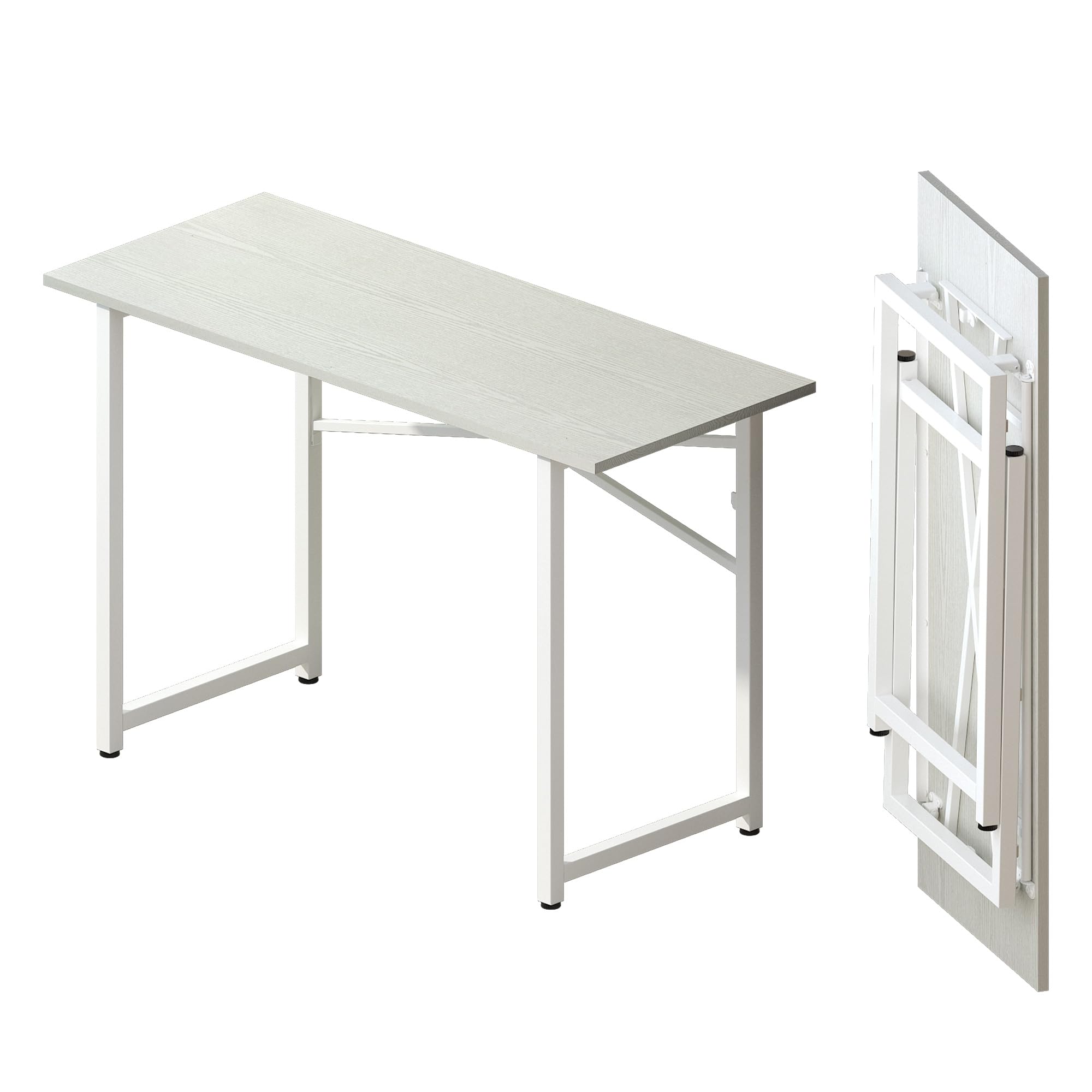 Lutown Teen Folding Computer Desk - 32 inch, Writing & Gaming, Small Space Office Desk, Black, No Assembly Required
