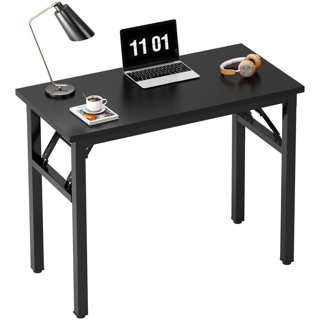 Need Folding Desk, 54 inch Large Computer Desk for Home Office, No Install Needed Study Student Writing Table Desk Workstation, Rustic Brown