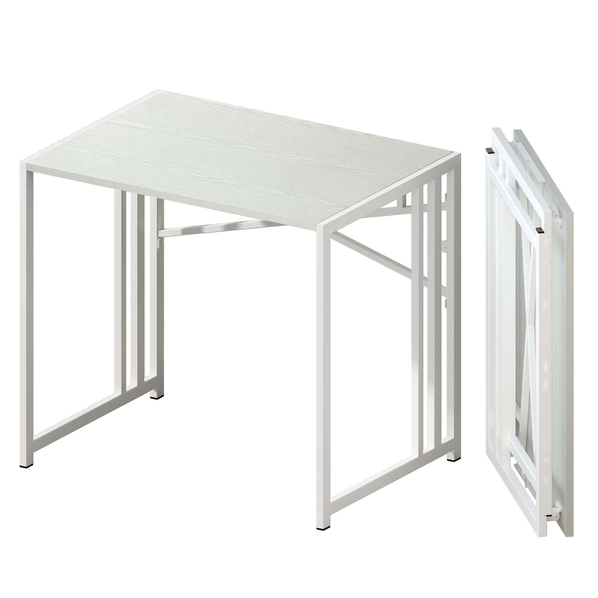 Lutown Teen Folding Computer Desk - 32 inch, Writing & Gaming, Small Space Office Desk, Black, No Assembly Required