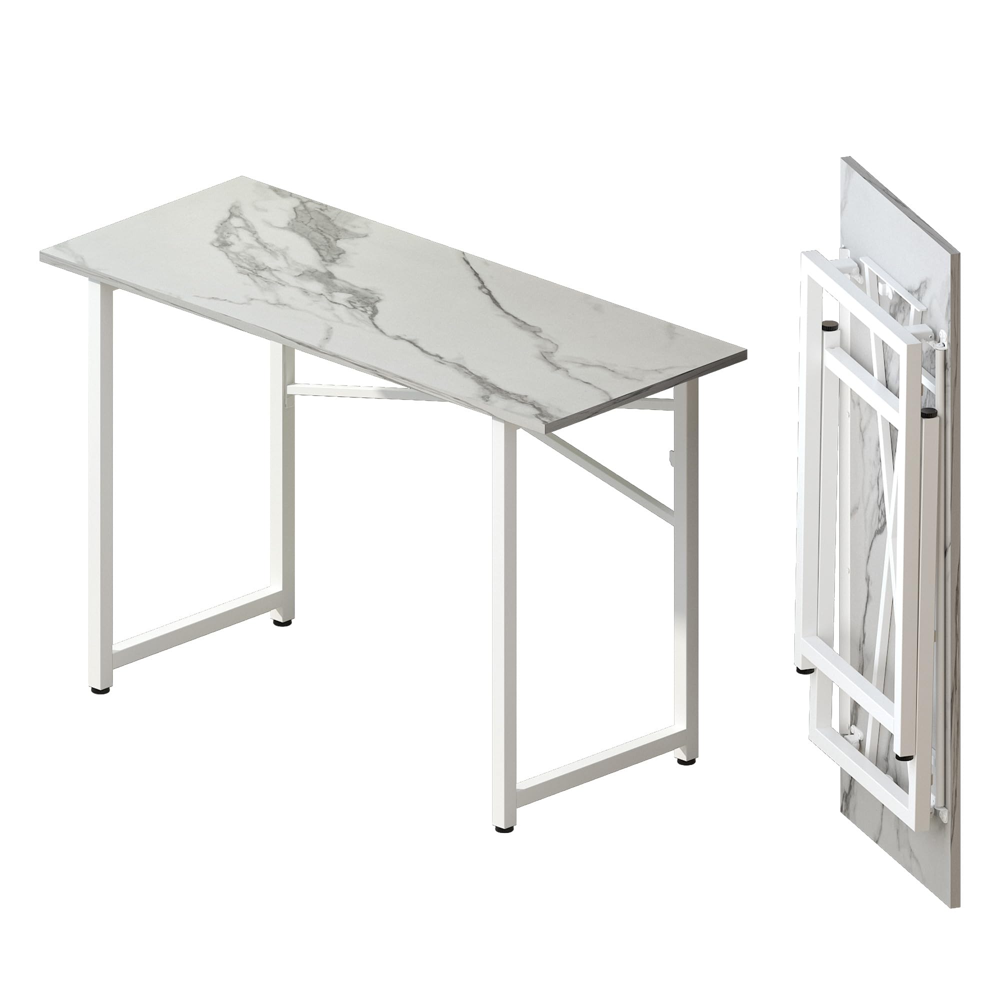 Lutown Teen Folding Computer Desk - 32 inch, Writing & Gaming, Small Space Office Desk, Black, No Assembly Required