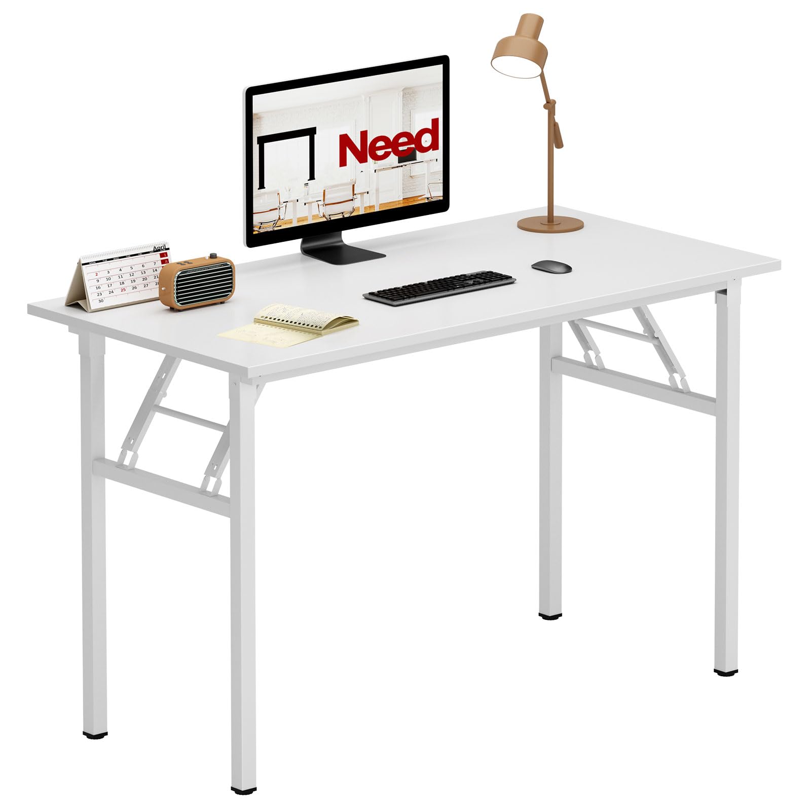 Need Office Computer Desk - 47.2L Sturdy and Heavy Duty Folding Laptop Table,Writing Table/Home Office Desk/Sewing Table,No Assembly Required,Rustic Brown AC5FB(120 * 60)