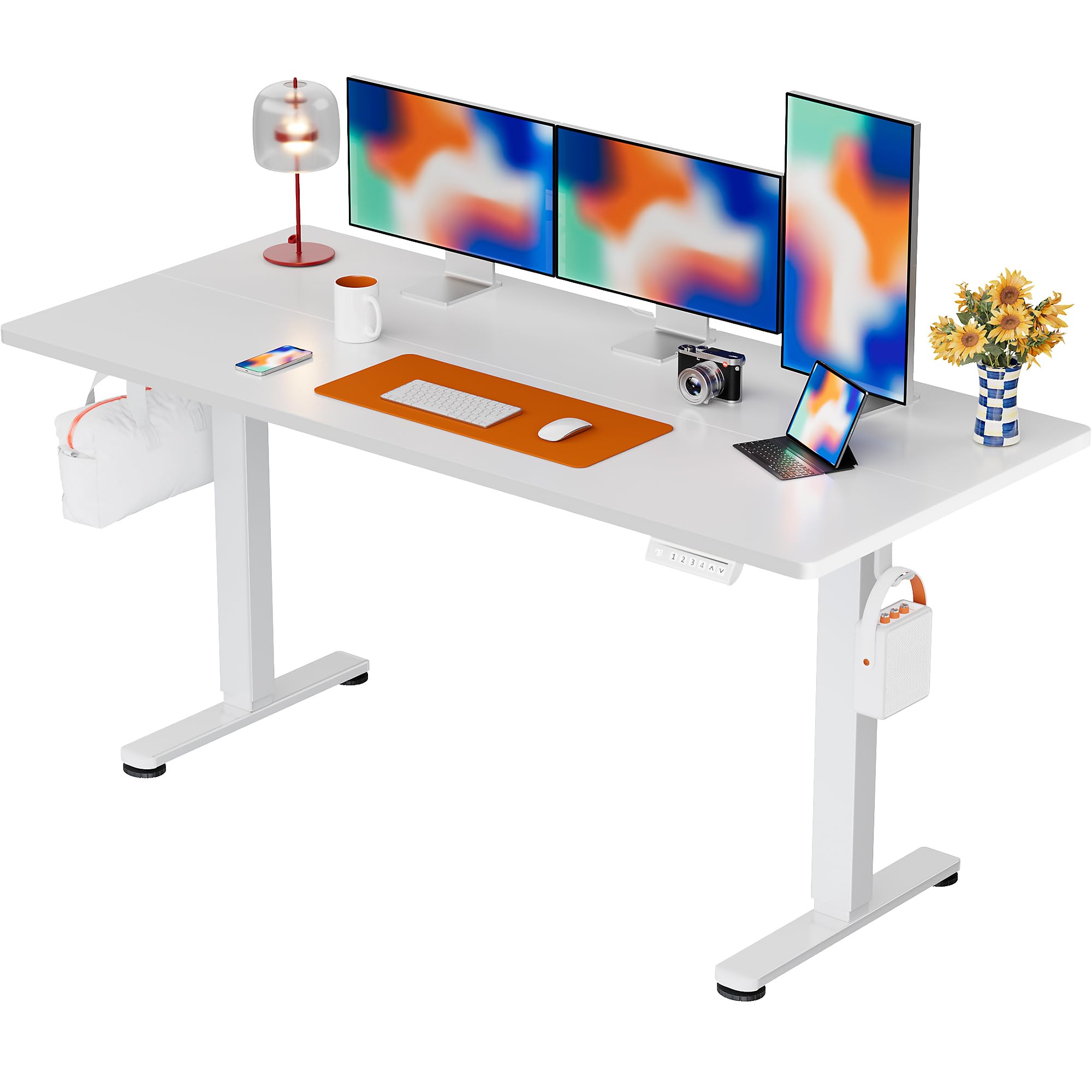 ErGear Height Adjustable Electric Standing Desk, 48 x 24 Inches Sit Stand up Desk, Memory Computer Home Office Desk, Black