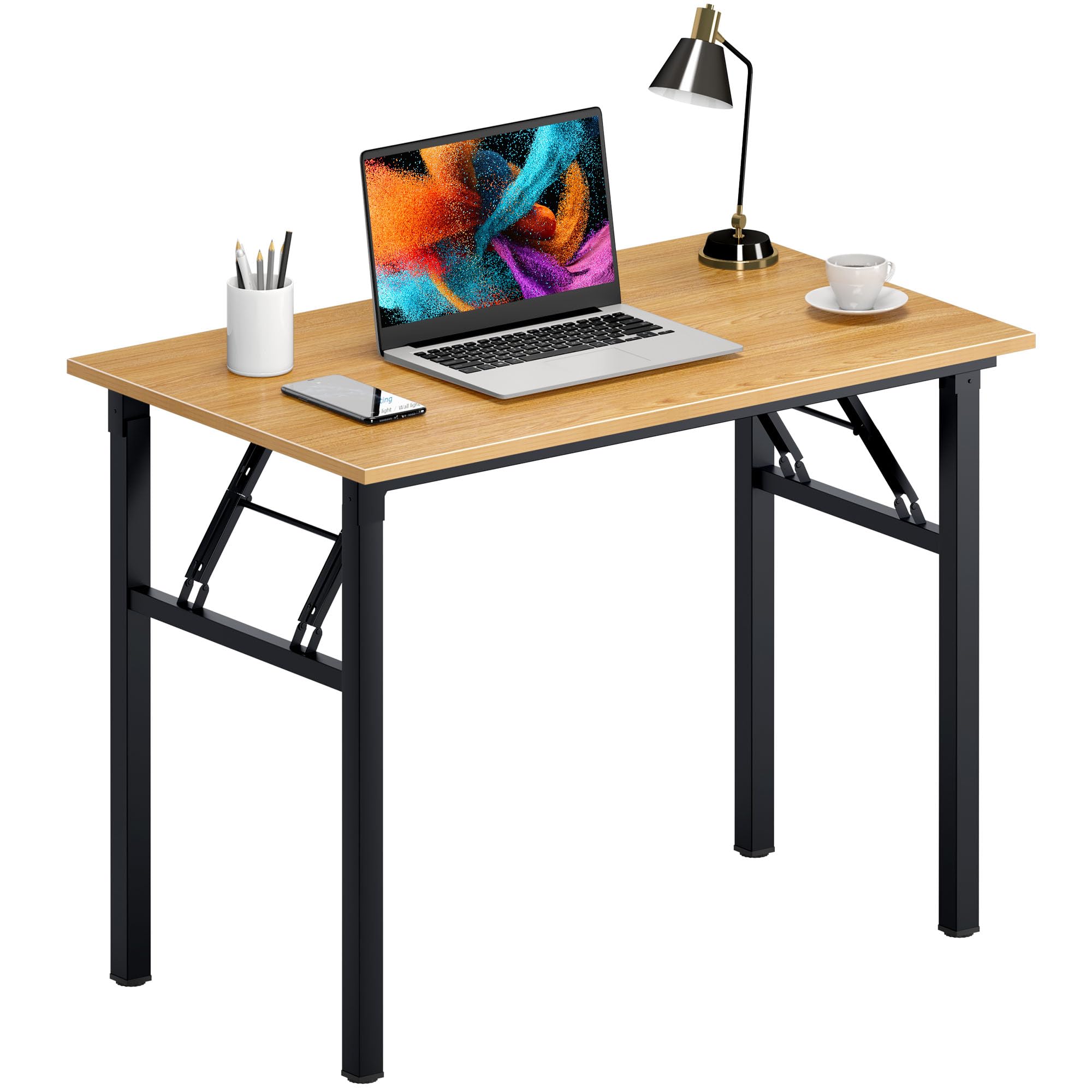 Need Office Computer Desk - 47.2L Sturdy and Heavy Duty Folding Laptop Table,Writing Table/Home Office Desk/Sewing Table,No Assembly Required,Rustic Brown AC5FB(120 * 60)