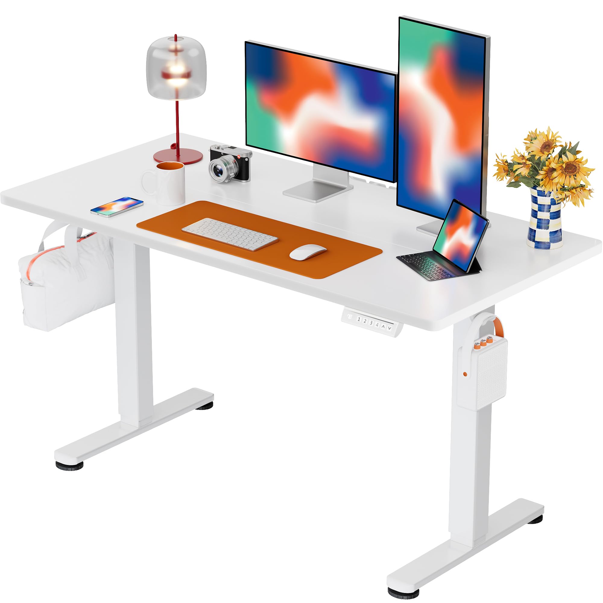 ErGear Height Adjustable Electric Standing Desk, 48 x 24 Inches Sit Stand up Desk, Memory Computer Home Office Desk, Black