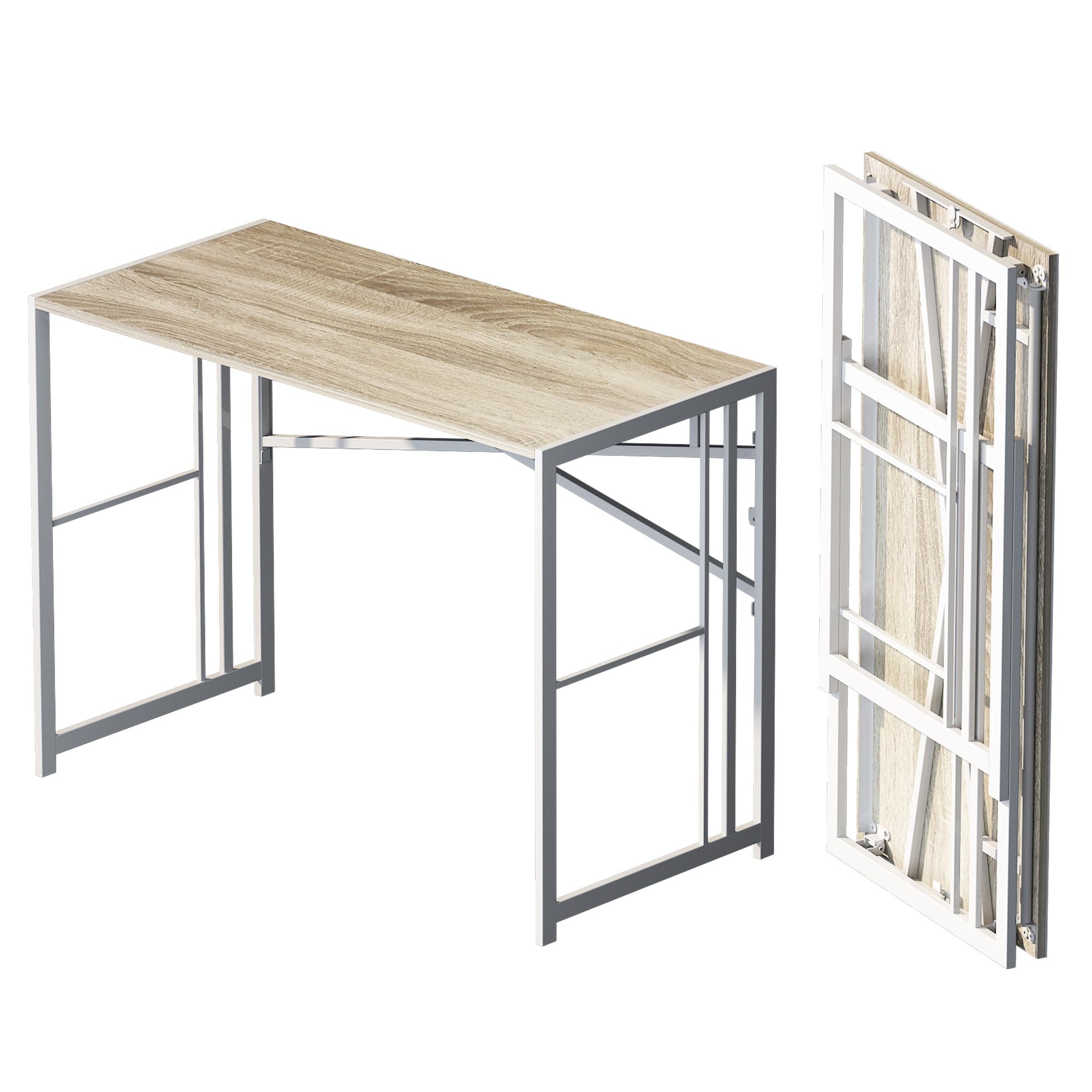 Lutown Teen Folding Computer Desk - 32 inch, Writing & Gaming, Small Space Office Desk, Black, No Assembly Required