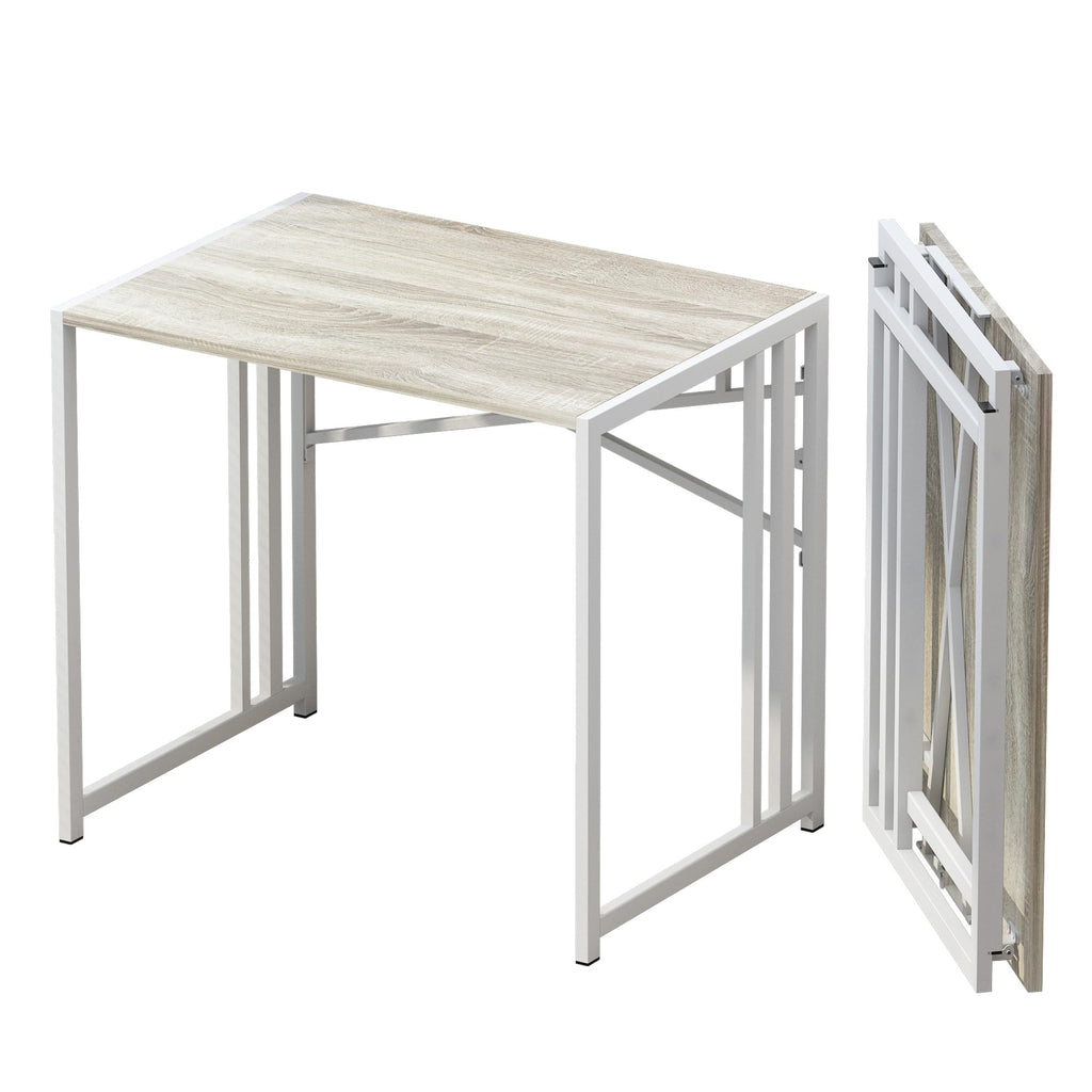 Lutown Teen Folding Computer Desk - 32 inch, Writing & Gaming, Small Space Office Desk, Black, No Assembly Required