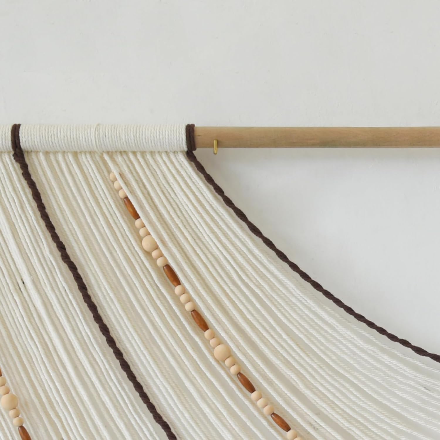 Flber Macrame Wall Hanging Handcrafted Boho Wall Decor Bead Woven Wall Hanging for Bedroom, Living Room, Entryway, Farmhouse or Nursery Bohemian Home Aesthetic 57"x35"