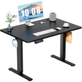 DUMOS 63 Inch Electric Standing Desk Height Adjustable, Sit to Stand Computer Workstations Large Work PC Table Home Office Writing Gaming Desks with Memory Presets for Walking Pad, Bedroom, Rustic
