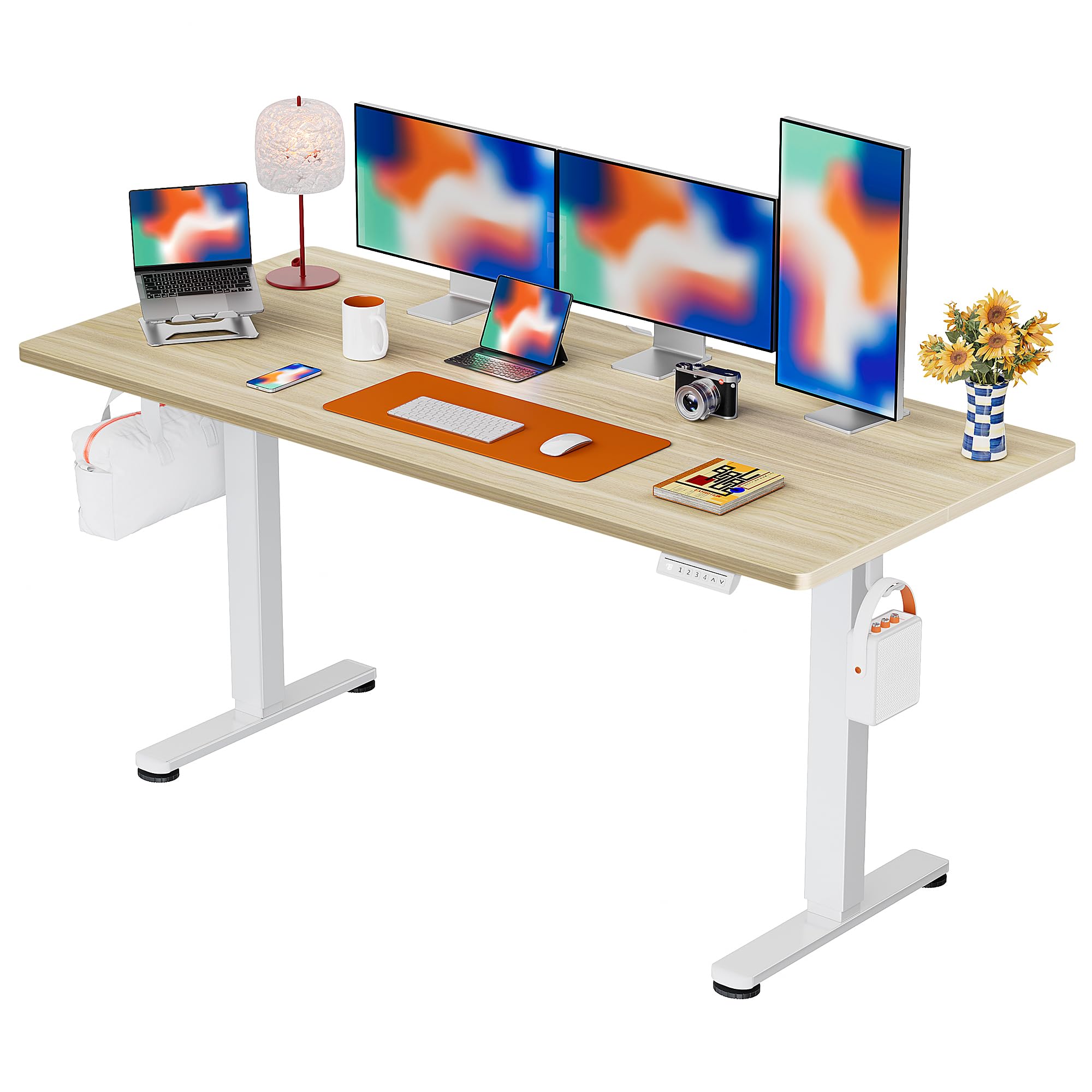 ErGear Height Adjustable Electric Standing Desk, 48 x 24 Inches Sit Stand up Desk, Memory Computer Home Office Desk, Black