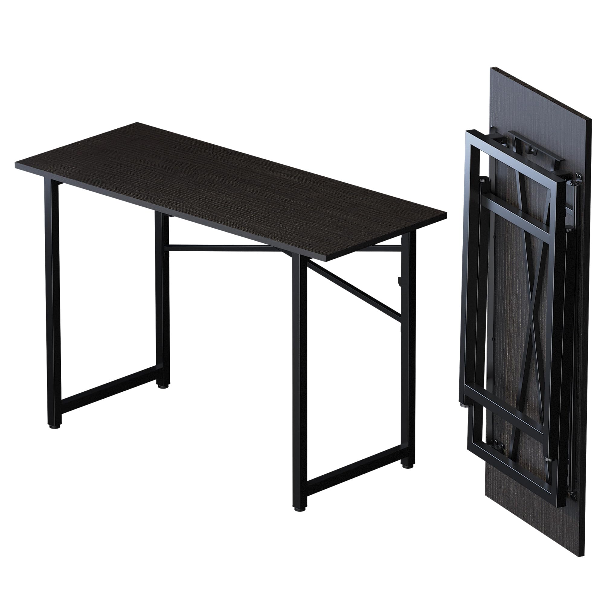 Lutown Teen Folding Computer Desk - 32 inch, Writing & Gaming, Small Space Office Desk, Black, No Assembly Required