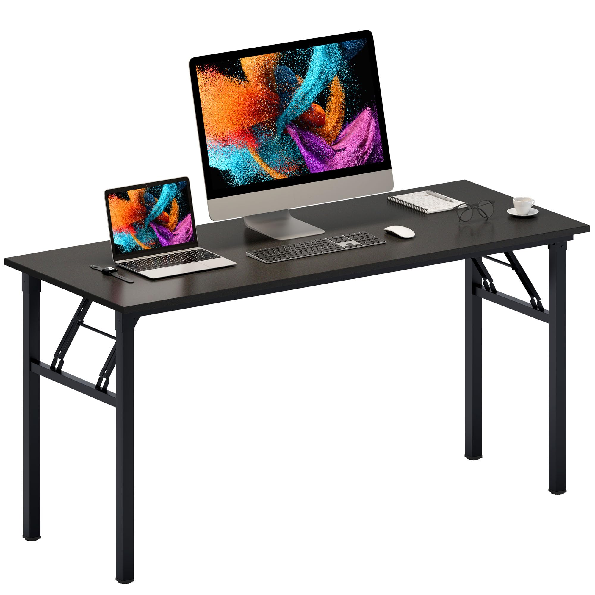 Need Office Computer Desk - 47.2L Sturdy and Heavy Duty Folding Laptop Table,Writing Table/Home Office Desk/Sewing Table,No Assembly Required,Rustic Brown AC5FB(120 * 60)