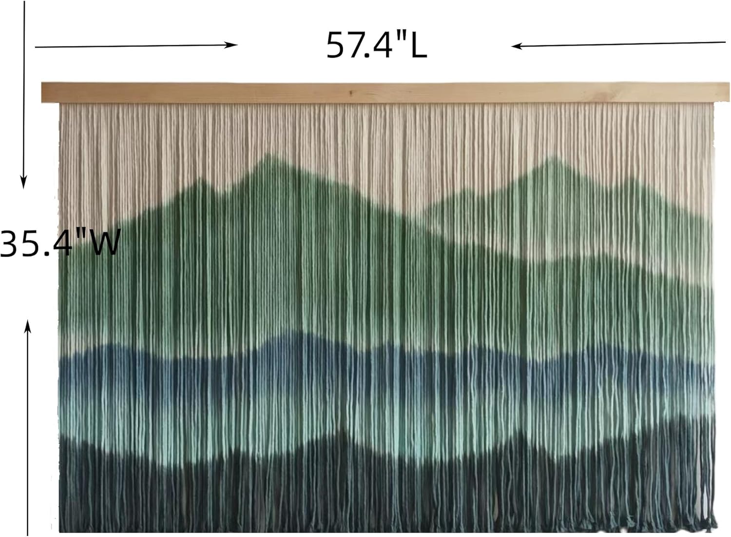 Sdjazl Woven Boho Macrame Wall Hanging Home Decor Tapestry Dip-Dyed Large Modern Handmade Colorful Mountain Landspace for Living room (green)