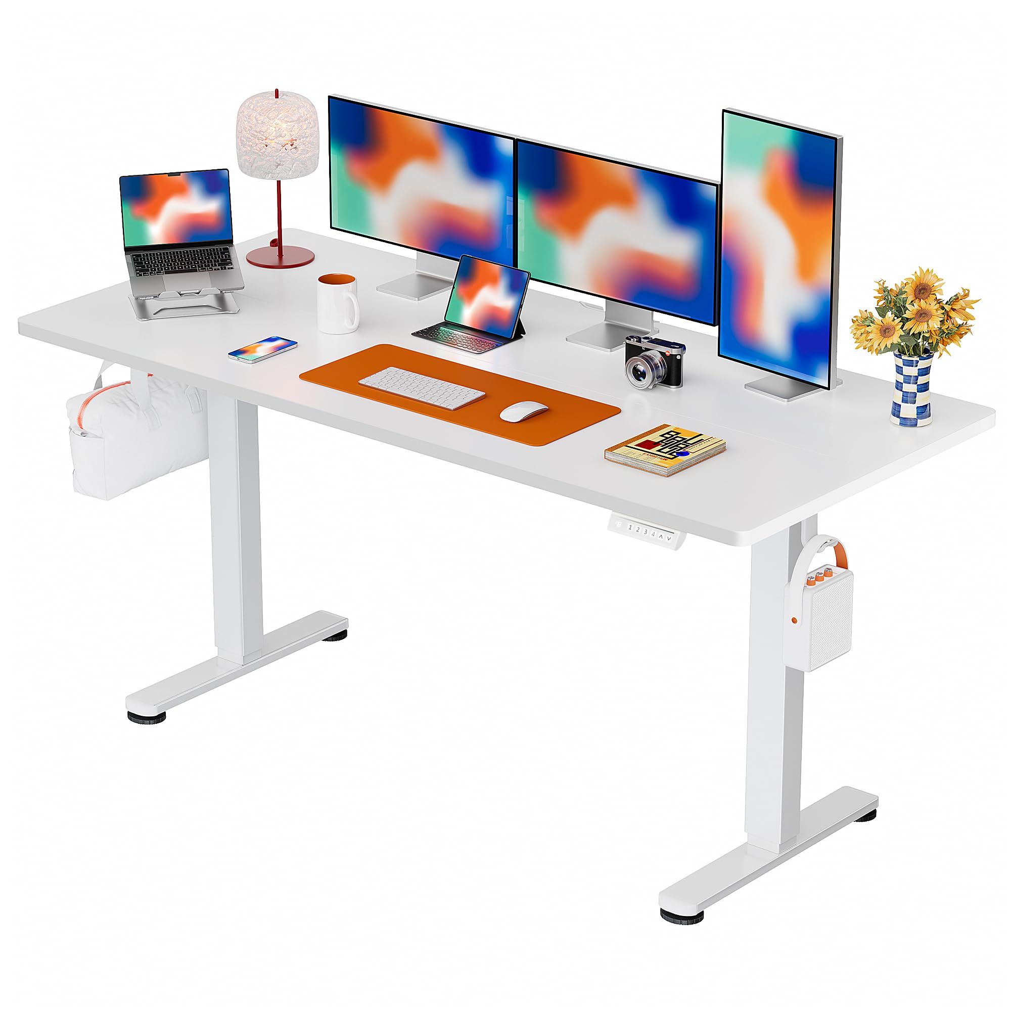 ErGear Height Adjustable Electric Standing Desk, 48 x 24 Inches Sit Stand up Desk, Memory Computer Home Office Desk, Black