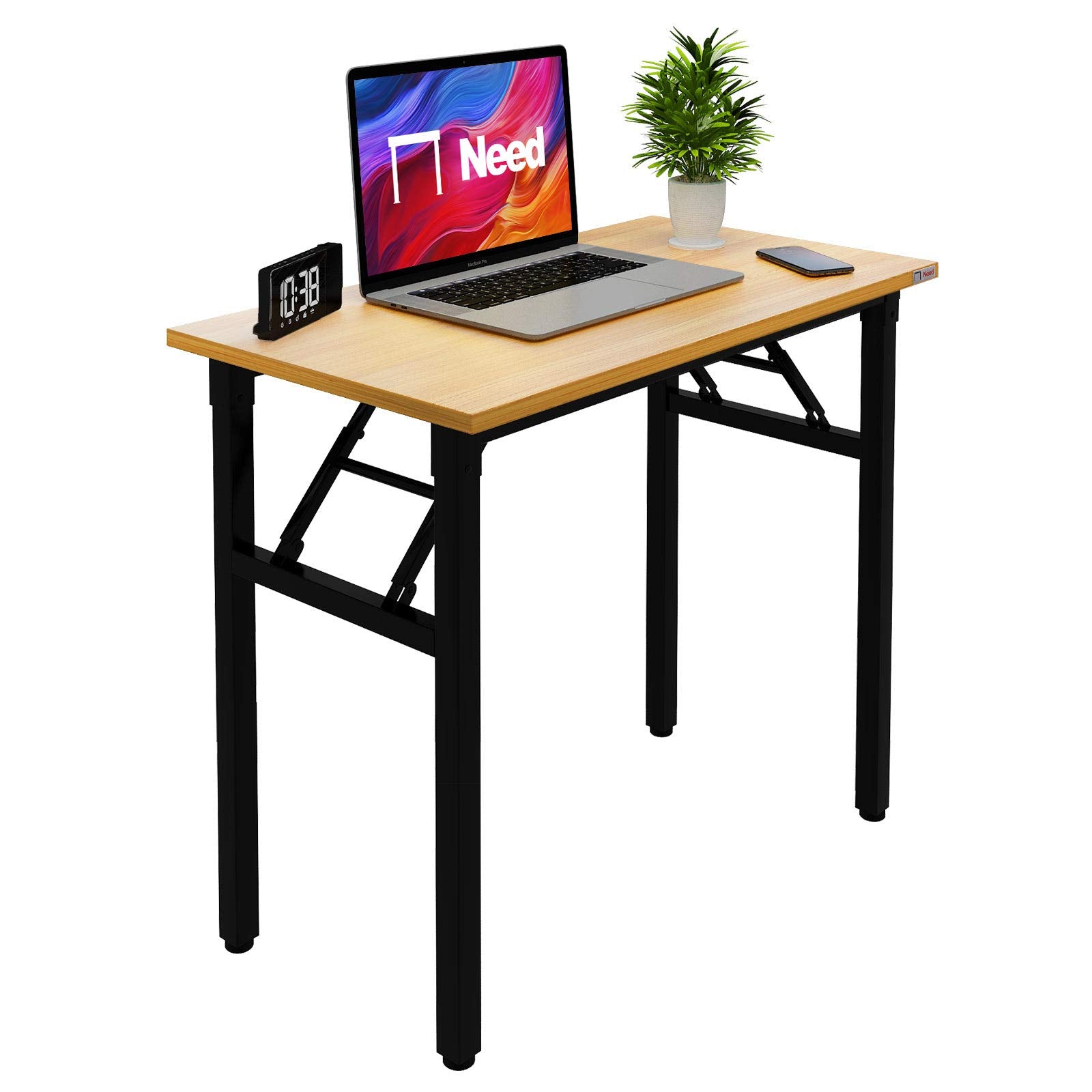 Need Office Computer Desk - 47.2L Sturdy and Heavy Duty Folding Laptop Table,Writing Table/Home Office Desk/Sewing Table,No Assembly Required,Rustic Brown AC5FB(120 * 60)