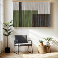 Sdjazl Woven Boho Macrame Wall Hanging Home Decor Tapestry Dip-Dyed Large Modern Handmade Colorful Mountain Landspace for Living room (green)