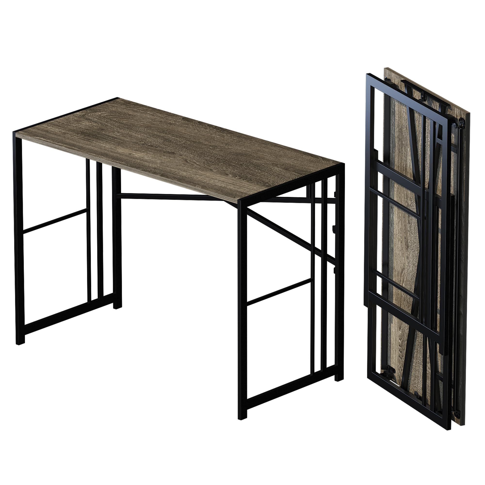 Lutown Teen Folding Computer Desk - 32 inch, Writing & Gaming, Small Space Office Desk, Black, No Assembly Required
