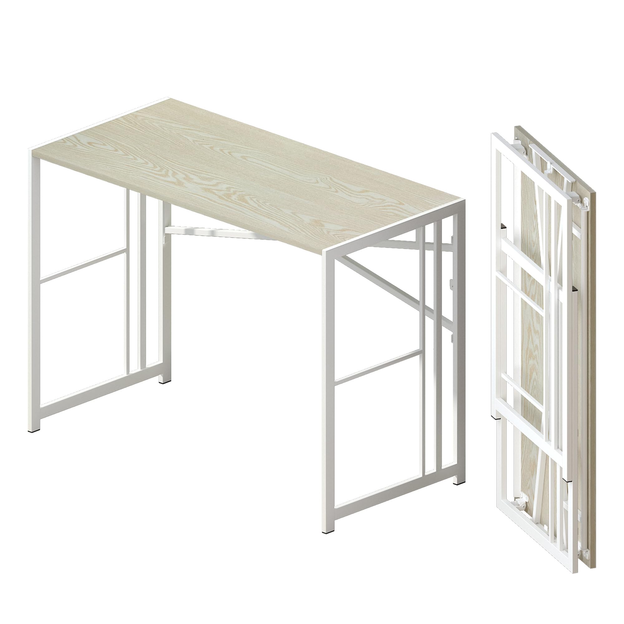 Lutown Teen Folding Computer Desk - 32 inch, Writing & Gaming, Small Space Office Desk, Black, No Assembly Required