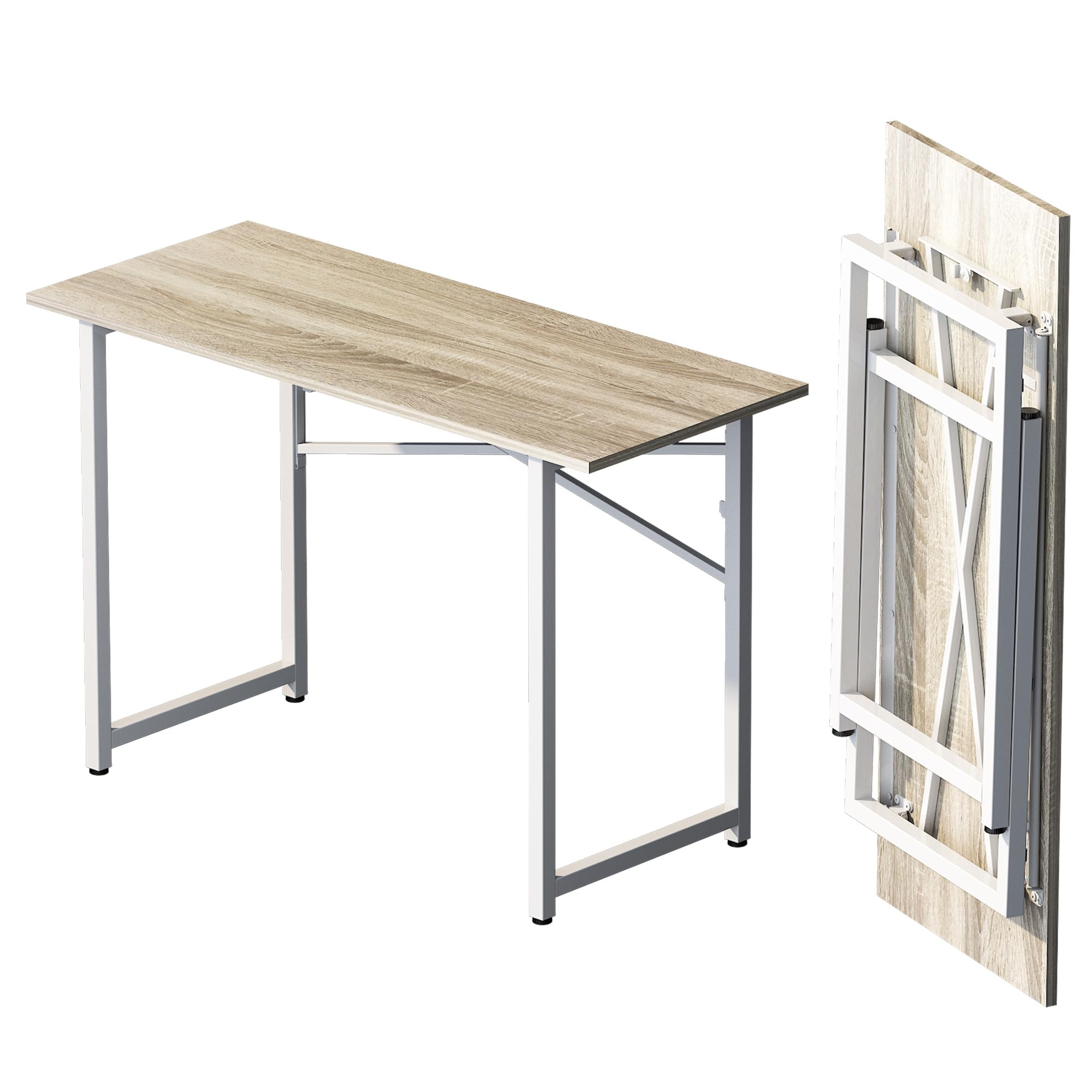 Lutown Teen Folding Computer Desk - 32 inch, Writing & Gaming, Small Space Office Desk, Black, No Assembly Required