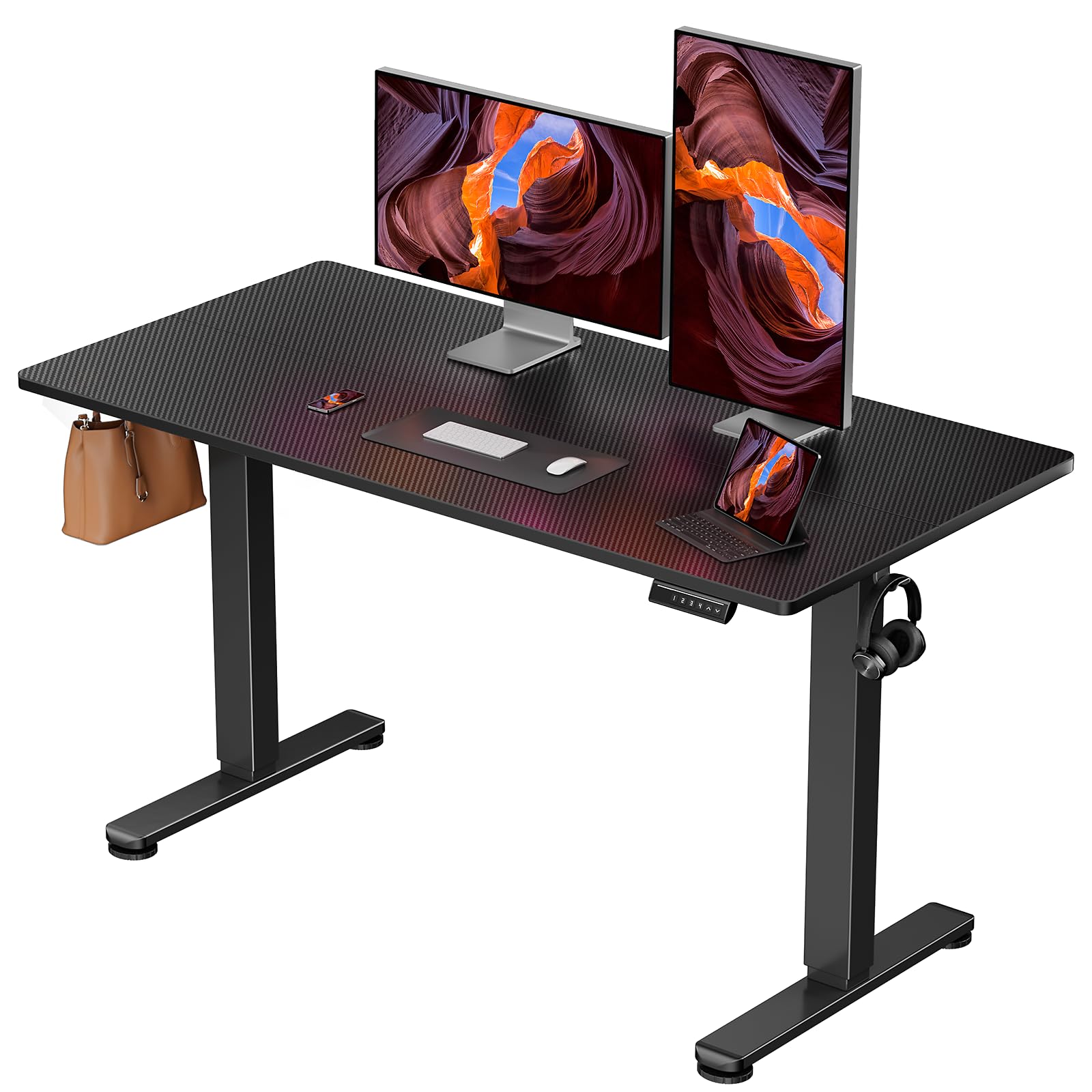 ErGear Height Adjustable Electric Standing Desk, 48 x 24 Inches Sit Stand up Desk, Memory Computer Home Office Desk, Black
