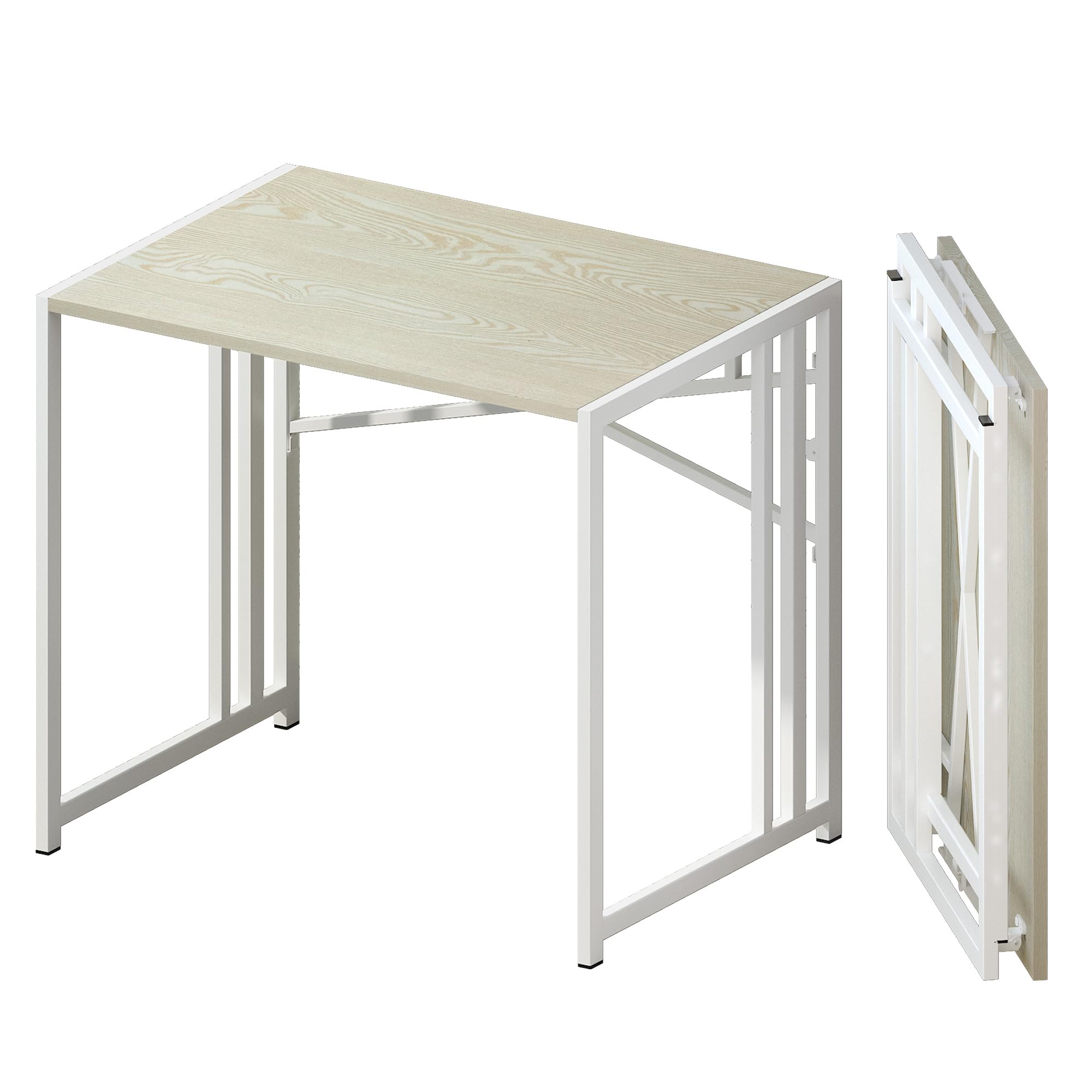 Lutown Teen Folding Computer Desk - 32 inch, Writing & Gaming, Small Space Office Desk, Black, No Assembly Required