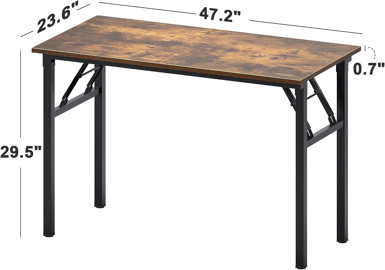 Need Office Computer Desk - 47.2L Sturdy and Heavy Duty Folding Laptop Table,Writing Table/Home Office Desk/Sewing Table,No Assembly Required,Rustic Brown AC5FB(120 * 60)