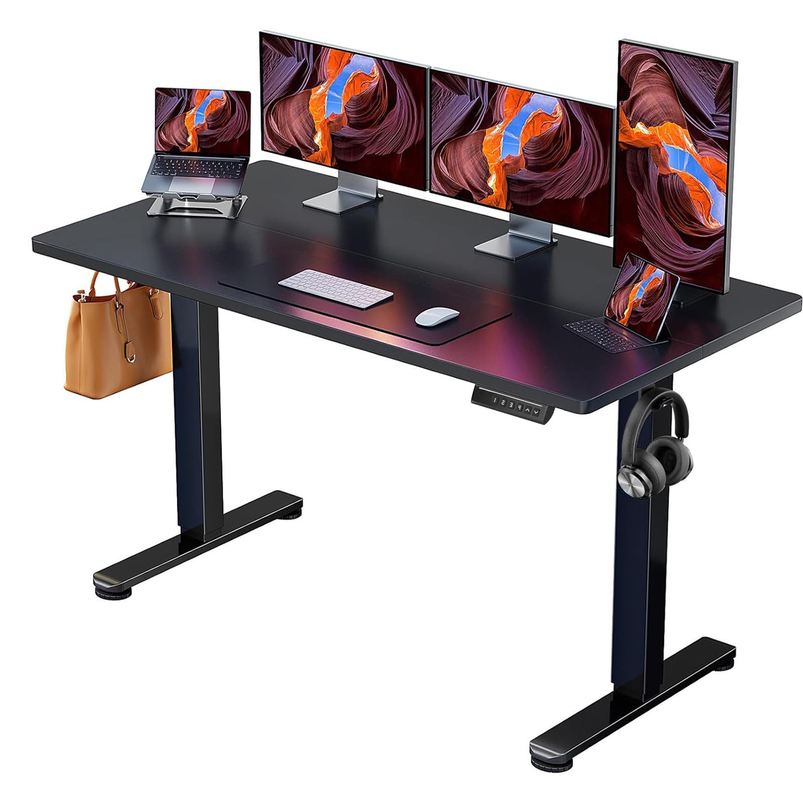 ErGear Height Adjustable Electric Standing Desk, 48 x 24 Inches Sit Stand up Desk, Memory Computer Home Office Desk, Black