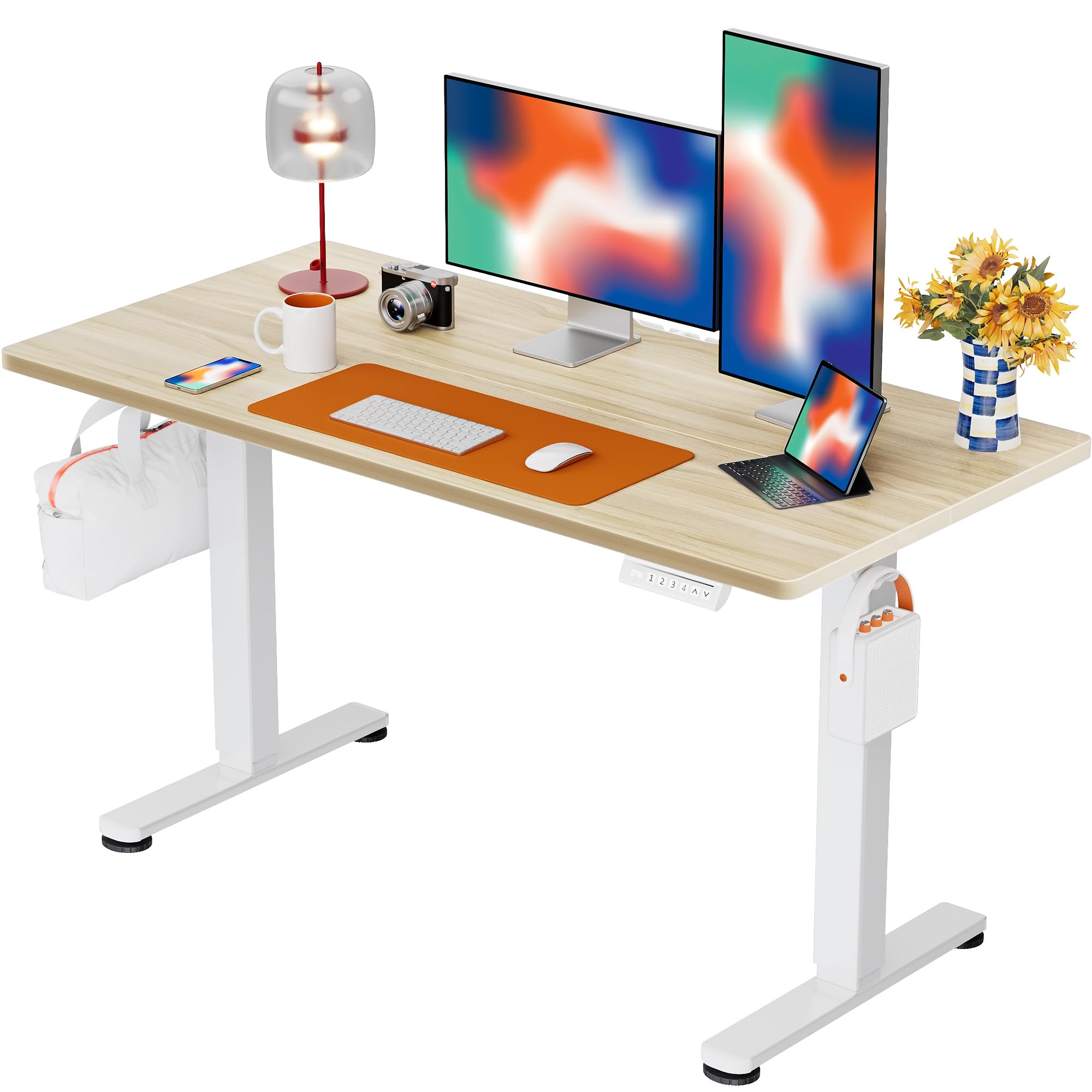 ErGear Height Adjustable Electric Standing Desk, 48 x 24 Inches Sit Stand up Desk, Memory Computer Home Office Desk, Black