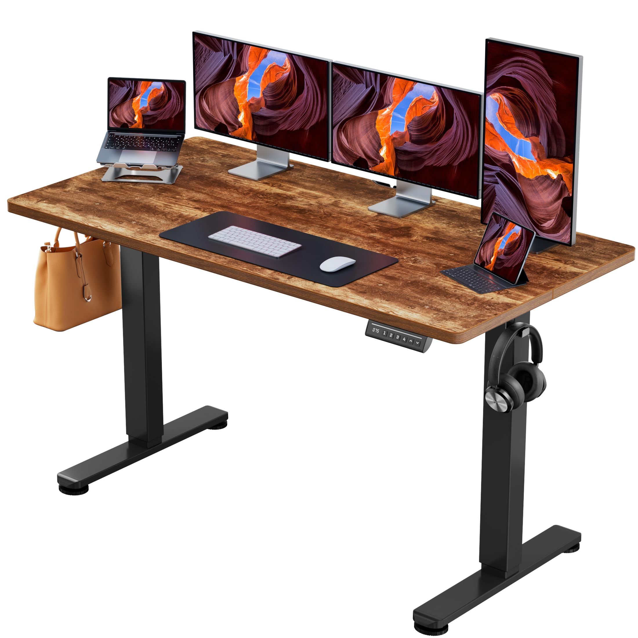 ErGear Height Adjustable Electric Standing Desk, 48 x 24 Inches Sit Stand up Desk, Memory Computer Home Office Desk, Black