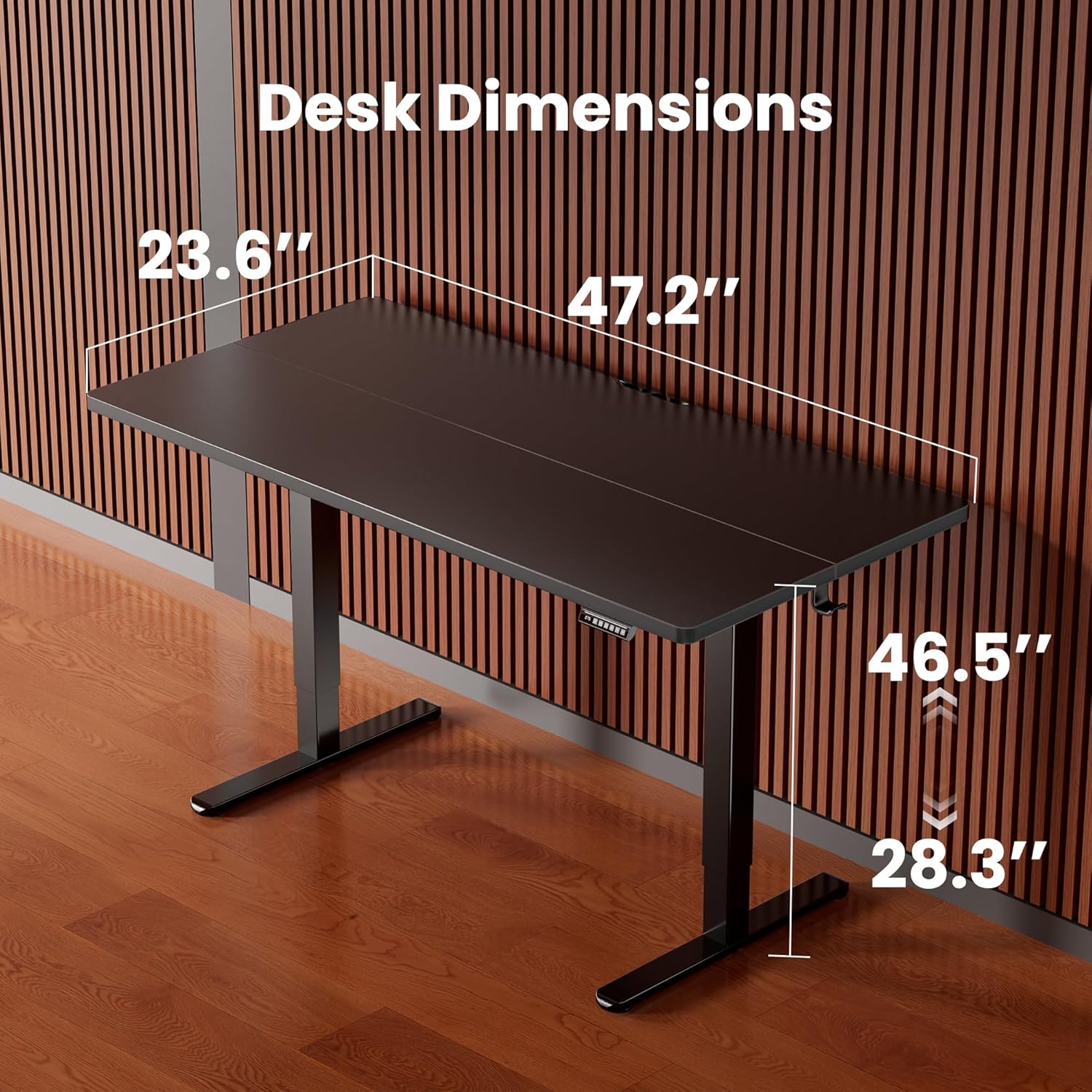 ErGear Height Adjustable Electric Standing Desk, 48 x 24 Inches Sit Stand up Desk, Memory Computer Home Office Desk, Black