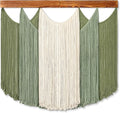 Dremisland Macrame Wall Hanging Dip-Dyed Large Boho Wall Decor Yarn Tapestry Handmade Sage Green Woven Tapestry Wall Art Decorations for Bedroom Living Room Nursery Apartment 31.5"x29.5"