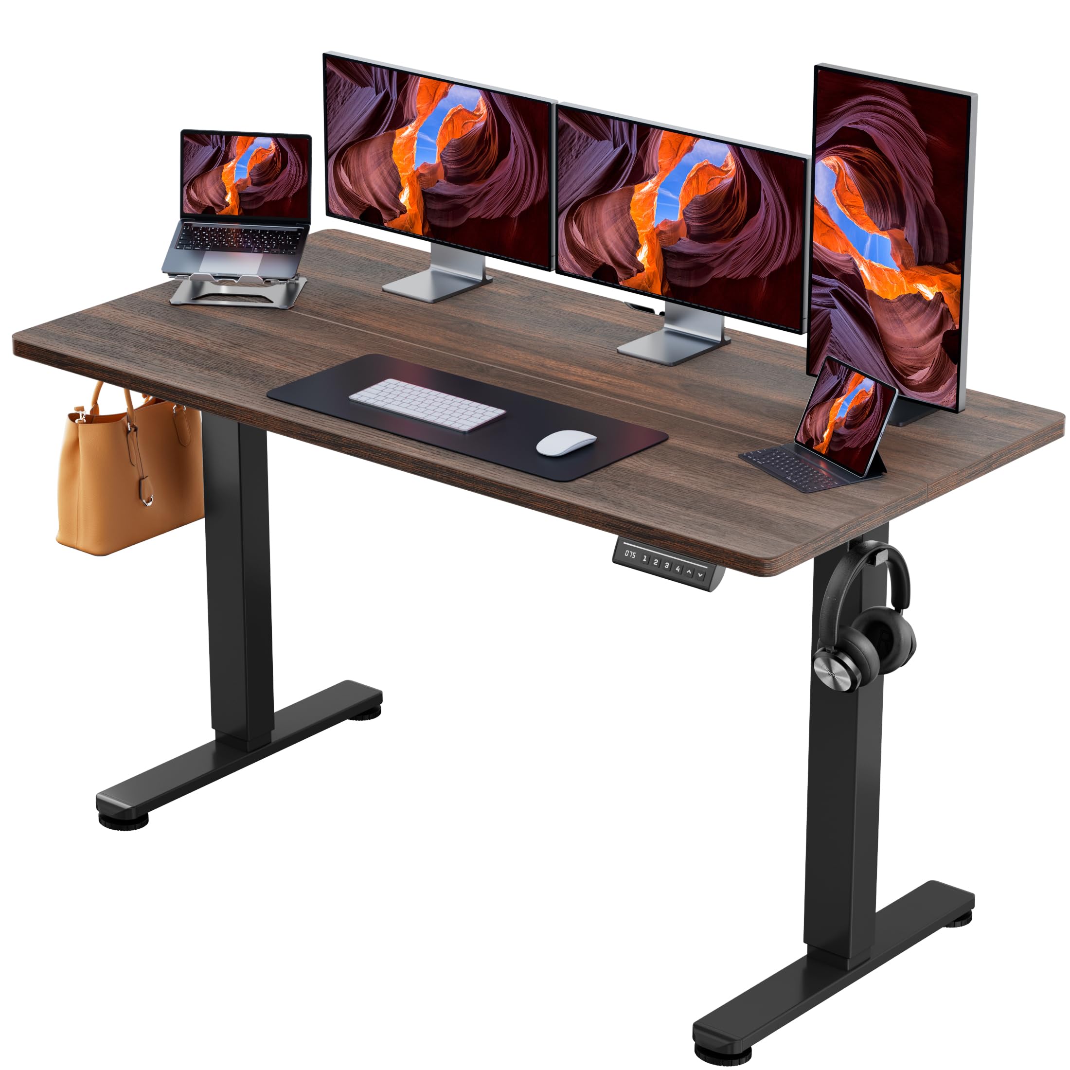 ErGear Height Adjustable Electric Standing Desk, 48 x 24 Inches Sit Stand up Desk, Memory Computer Home Office Desk, Black