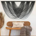 Flber Macrame Wall Hanging Handcrafted Boho Wall Decor Bead Woven Wall Hanging for Bedroom, Living Room, Entryway, Farmhouse or Nursery Bohemian Home Aesthetic 57"x35"